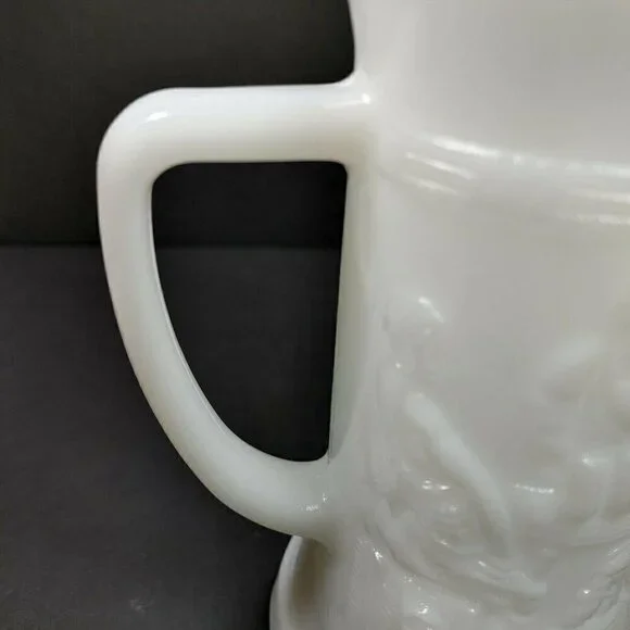 VTG Federal Milk Glass Tavern Scene Stein Drink Cup Tankard Beer Mug Working Man - Picture 9 of 10